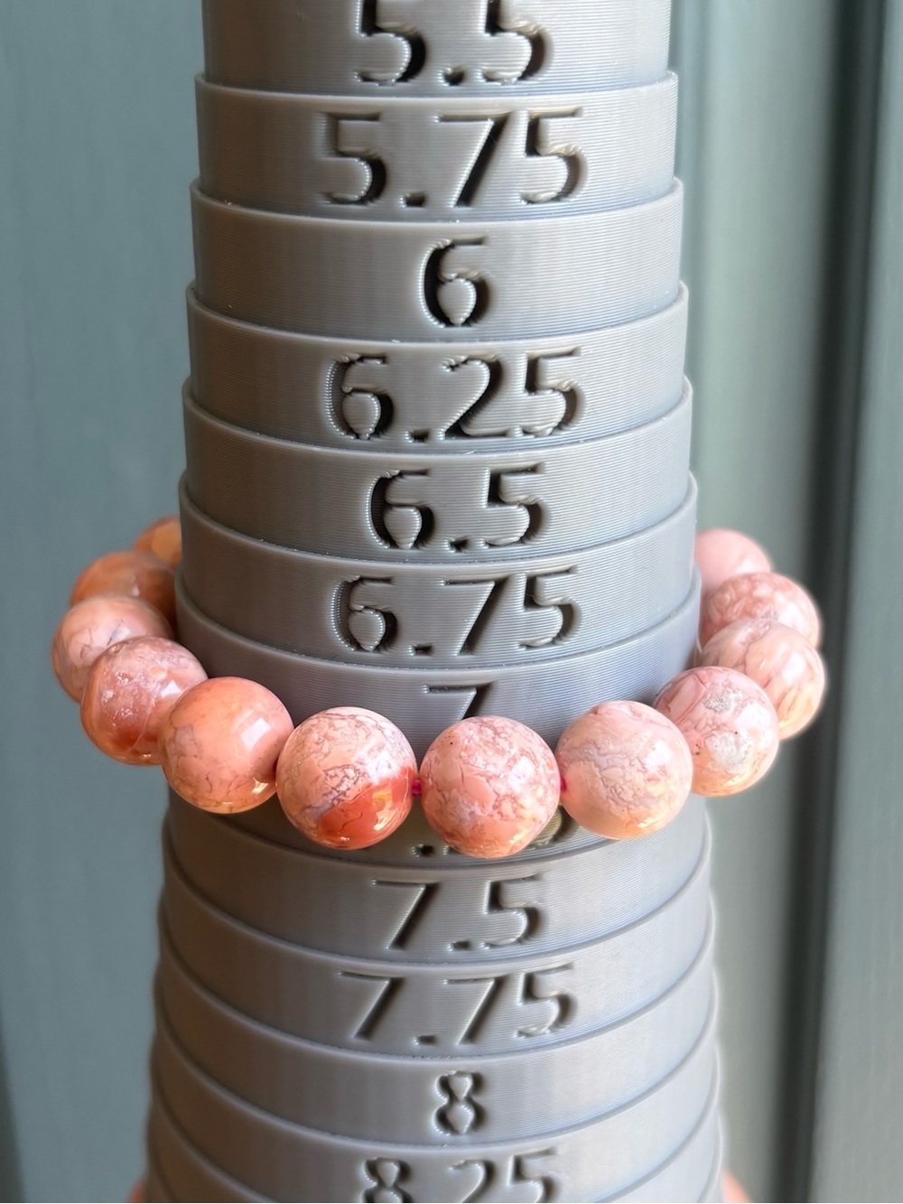 Cotton Candy Agate Crystal Bracelet 12.5mm - Picture 11 of 11